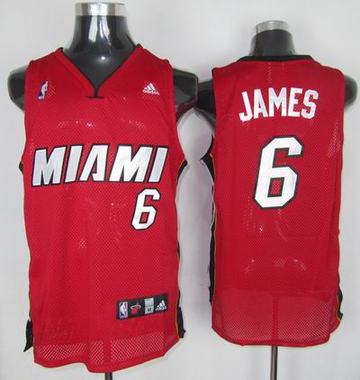  NBA Miami Heat 6 LeBron James Swingman Red Jersey